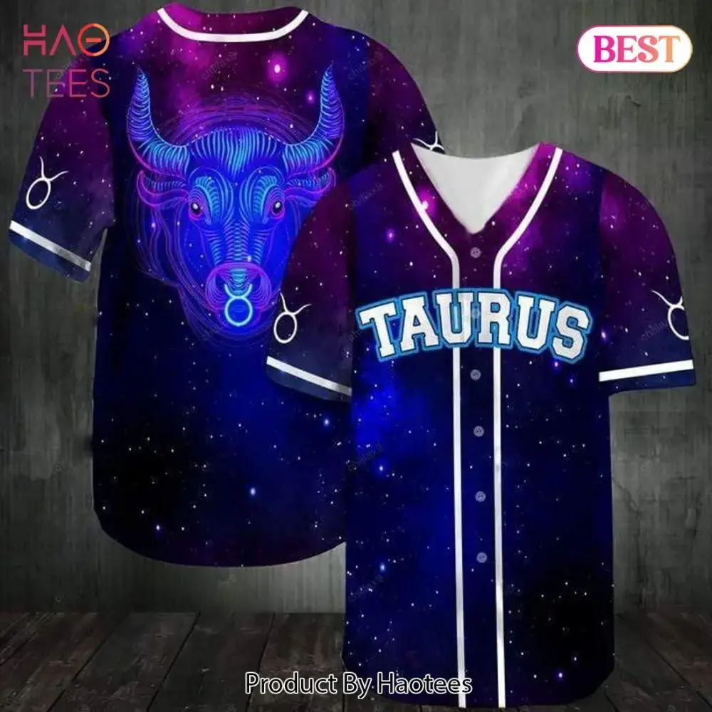 Cosmic Taurus Baseball Jersey - Zodiac Style Galaxy Design Shirt Image