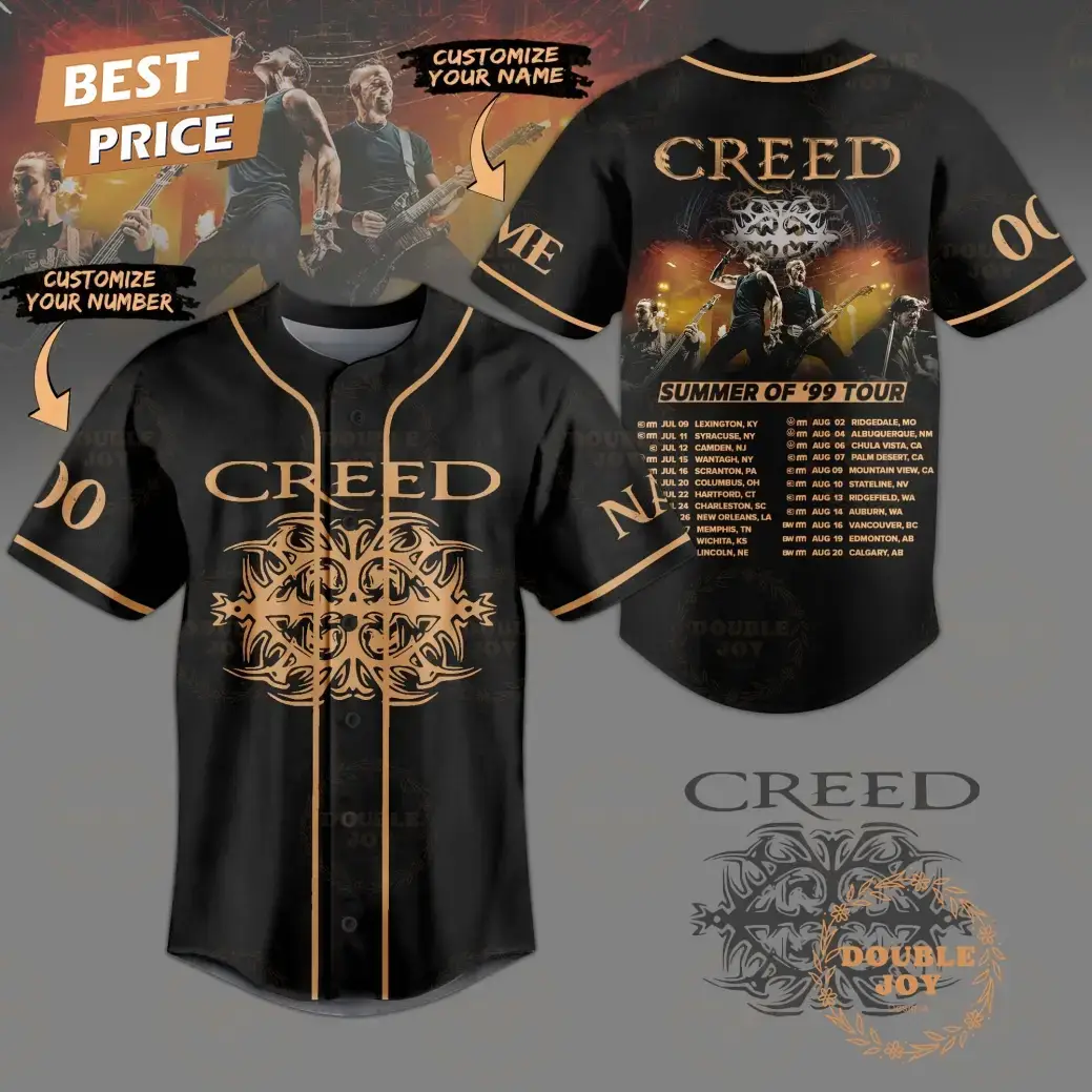 Creed Summer Of '99 Tour Custom Name Limited Edition Baseball Jersey Image