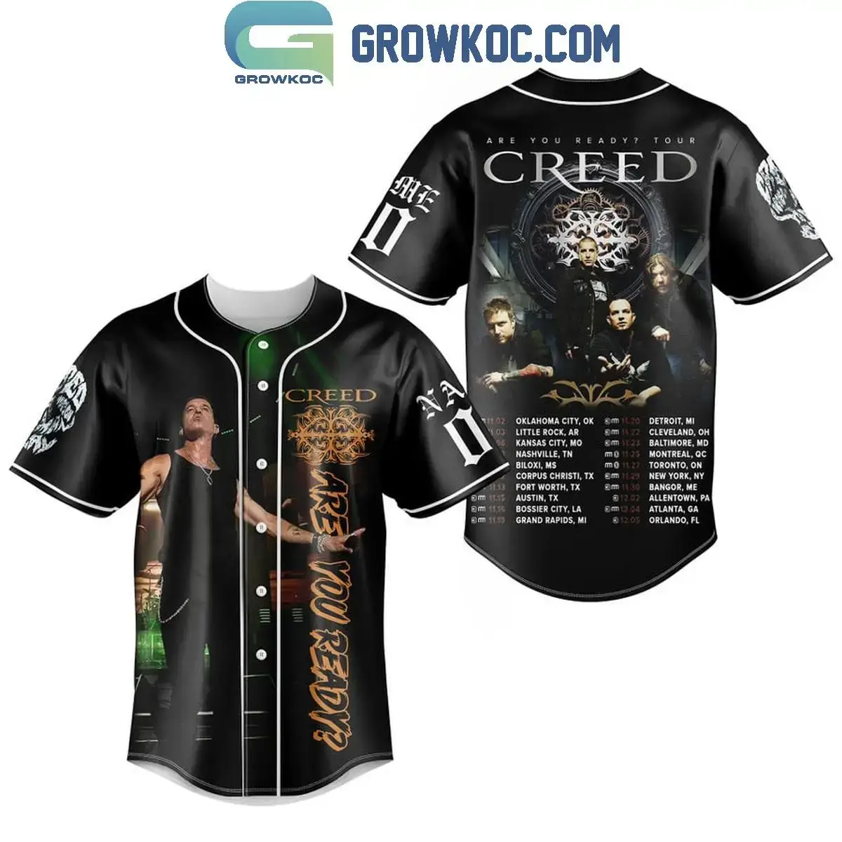 Creed The Schedule Of 2024 Tour Personalized Baseball Jersey Image