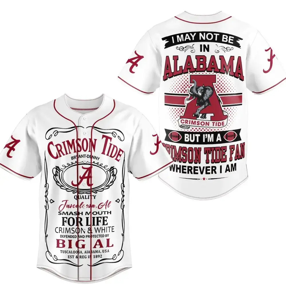 Crimson Tide Baseball Jersey - Proud Alabama Fan Gear For Every Location Image