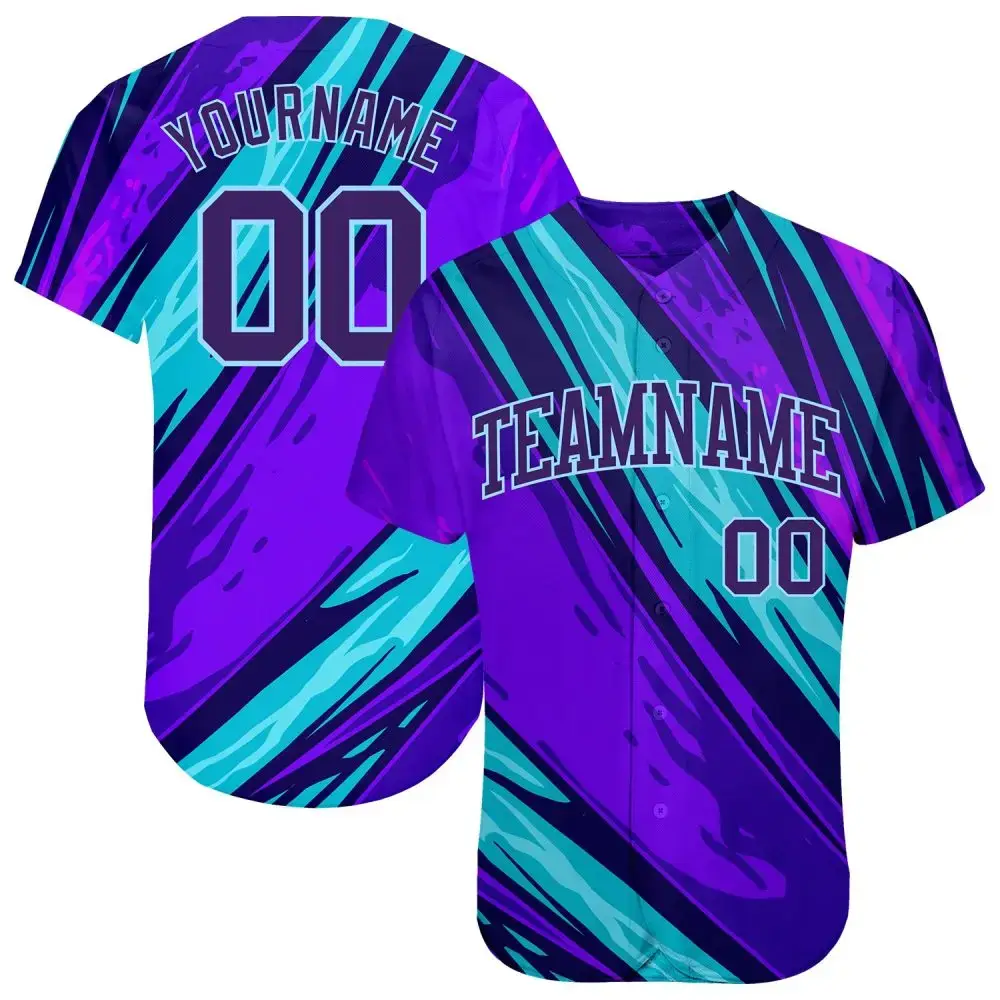 Custom 3D Pattern Design Abstract Pattern For Sport Team Authentic Baseball Jersey Image