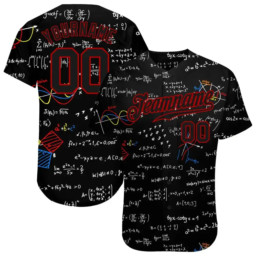 Custom 3D Pattern Design Math Authentic Baseball Jersey Image