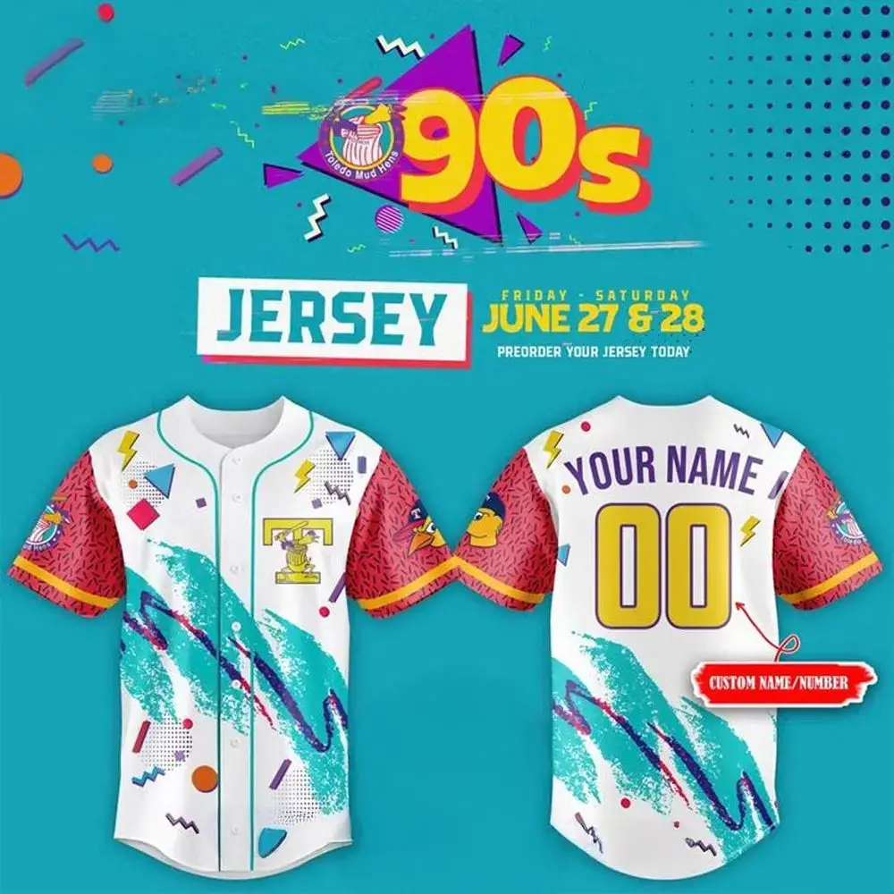 Custom 90S Retro Baseball Jersey - Personalized Name & Number - Preorder Now! Image