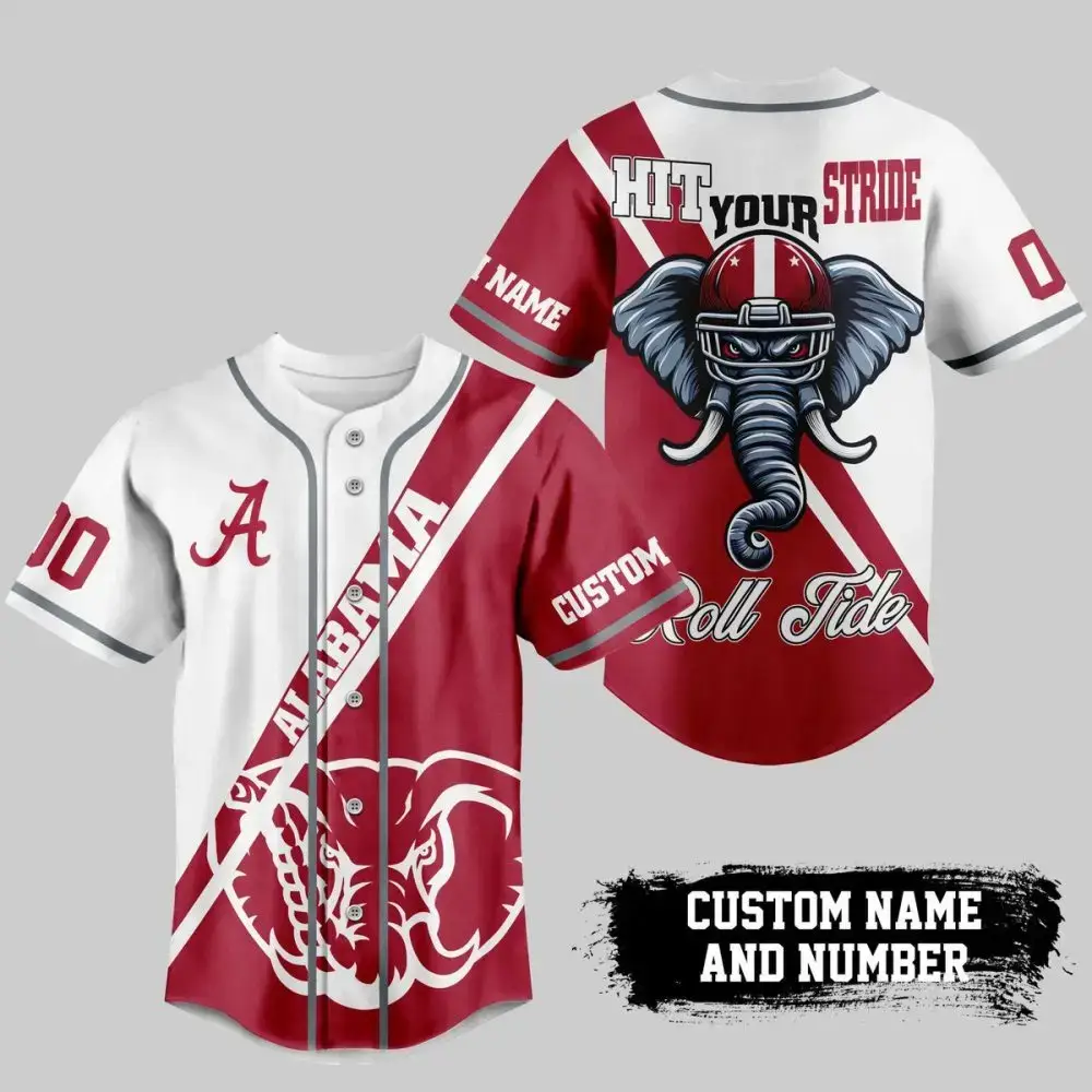 Custom Alabama Baseball Jersey – Personalize Name & Number – Roll Tide Spirit Gear Image