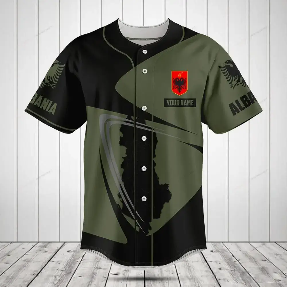Custom Albania Baseball Jersey - Personalized Name & Number - Stylish Sportswear Gift Image