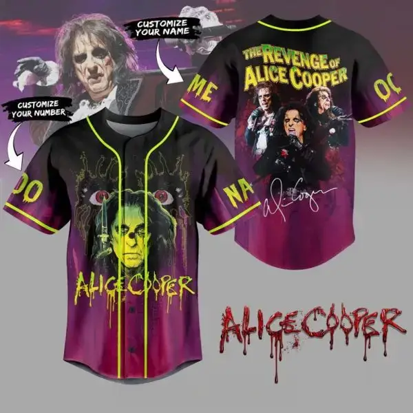 Custom Alice Cooper The Revenge 2025 Jersey Alice Cooper Merch Music Related Gifts For Guys Image