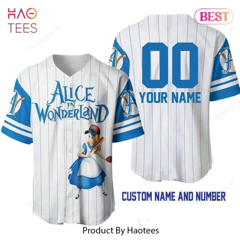 Custom Alice In Wonderland Baseball Jersey - Personalized Name & Number Image