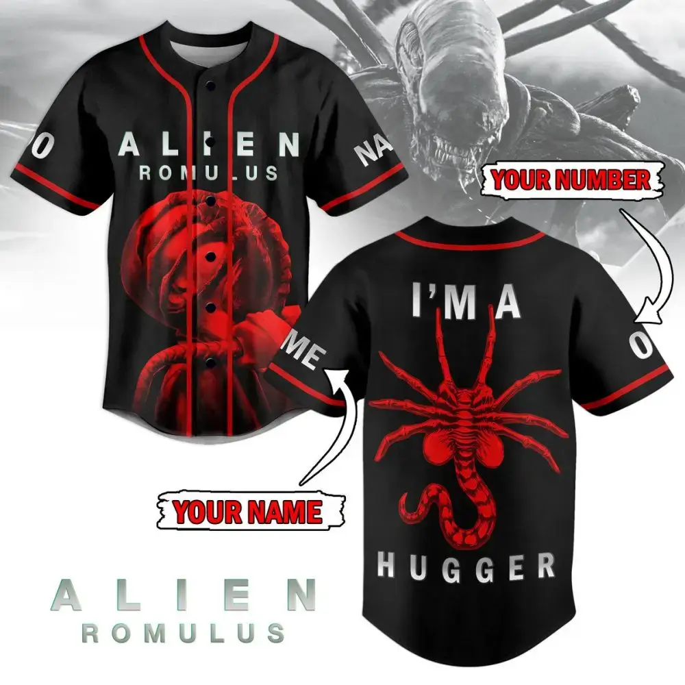 Custom Alien Romulus Baseball Jersey – Personalized Name & Number, Sci-Fi Design Image
