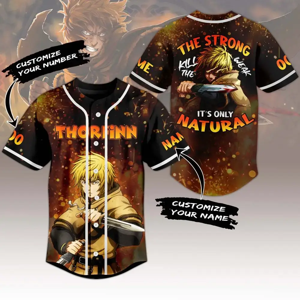 Custom Anime Baseball Jersey – Personalize With Name & Number , Bold Design Image