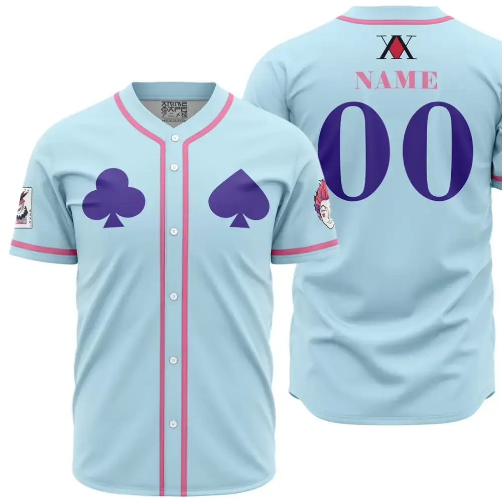 Custom Anime Baseball Jersey - Personalized Name & Number - Unique Card Suit Design Image