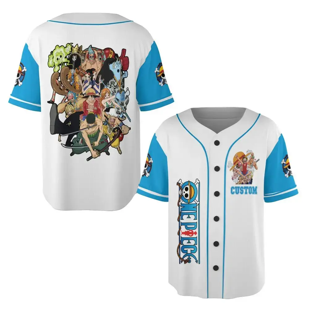 Custom Anime Baseball Jersey - Vibrant One Piece Design For Fans Image