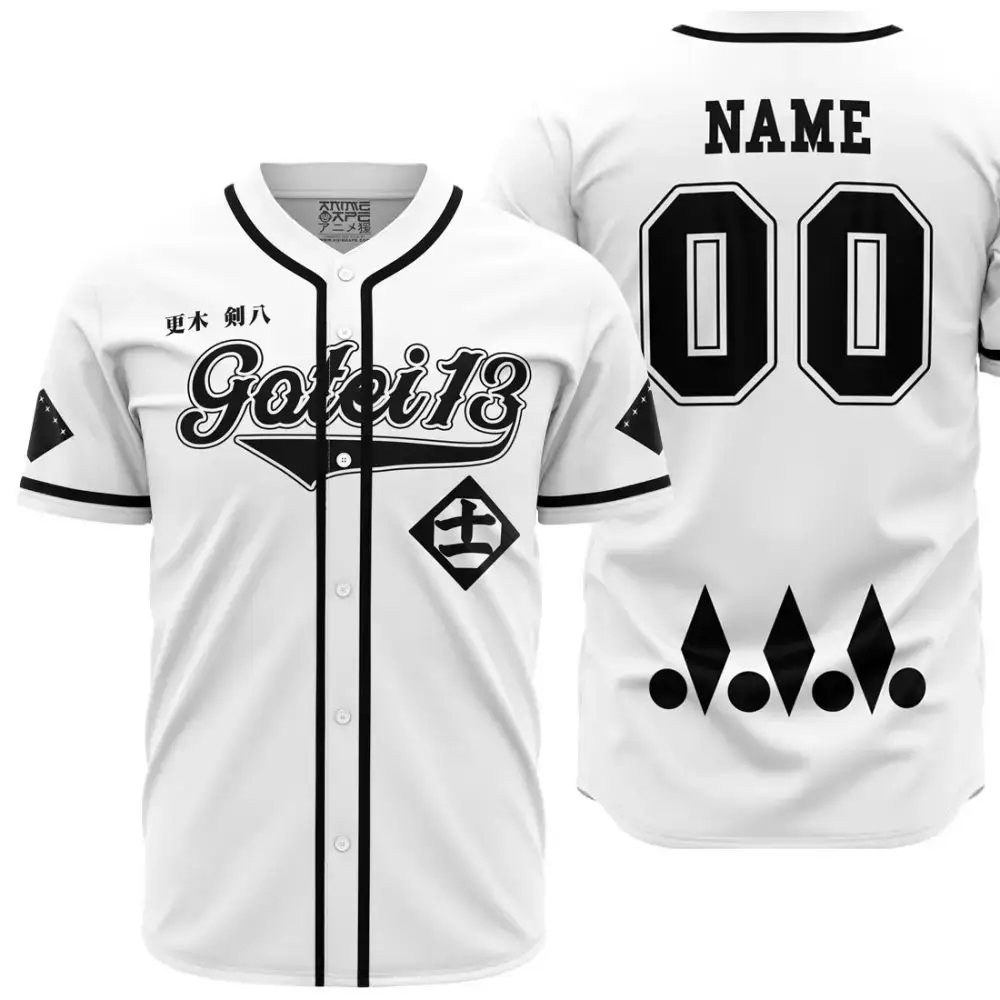 Custom Anime-Inspired Gotei 13 Baseball Jersey – Personalized Name & Number Image