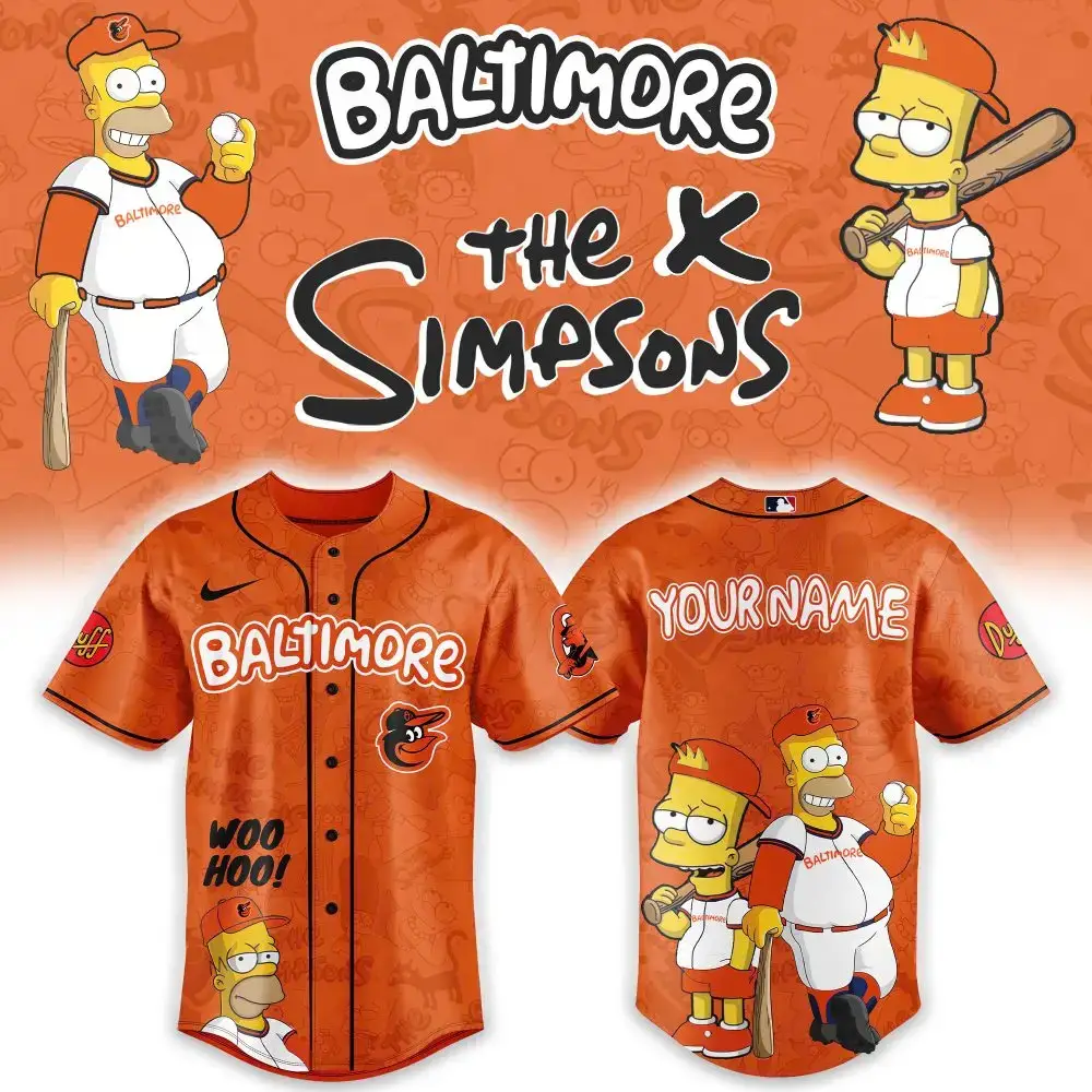 Custom Baltimore Baseball Jersey - The Simpsons Edition, Add Your Name! Image