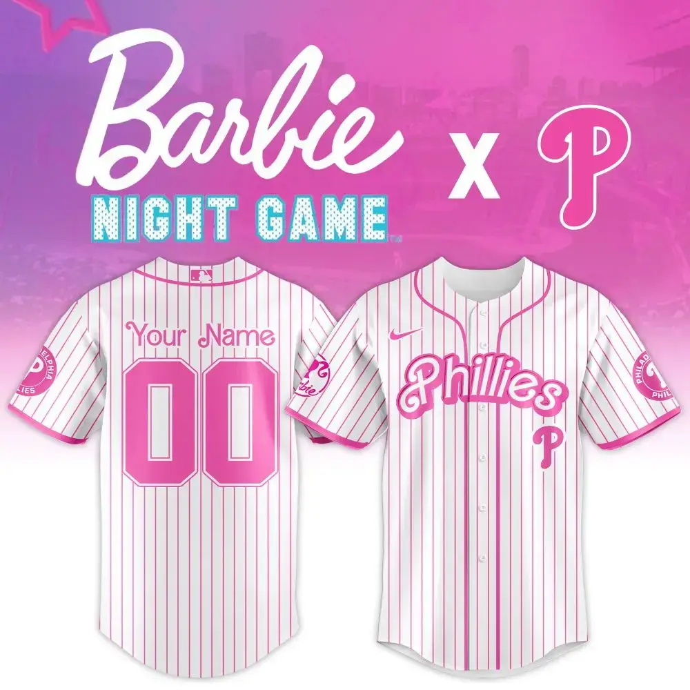 Custom Barbie Night Game Phillies Jersey - Personalized Fan Gear, Limited Edition Image