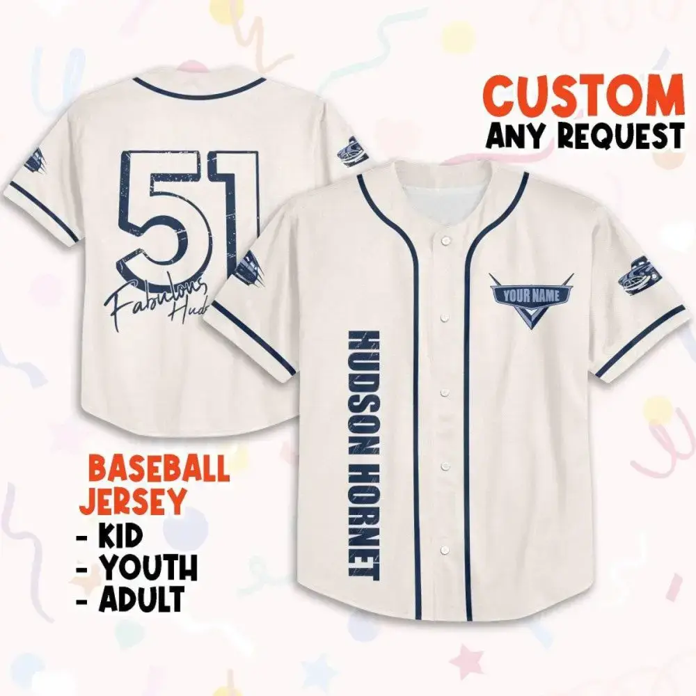 Custom Baseball Jersey - Personalized Team Name & Number For Kids, Youth, Adults - Perfect Gift! Image