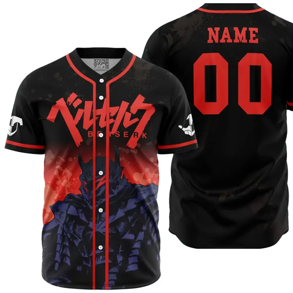 Custom Berserk Anime Baseball Jersey - Unique Dark Fantasy Apparel Image