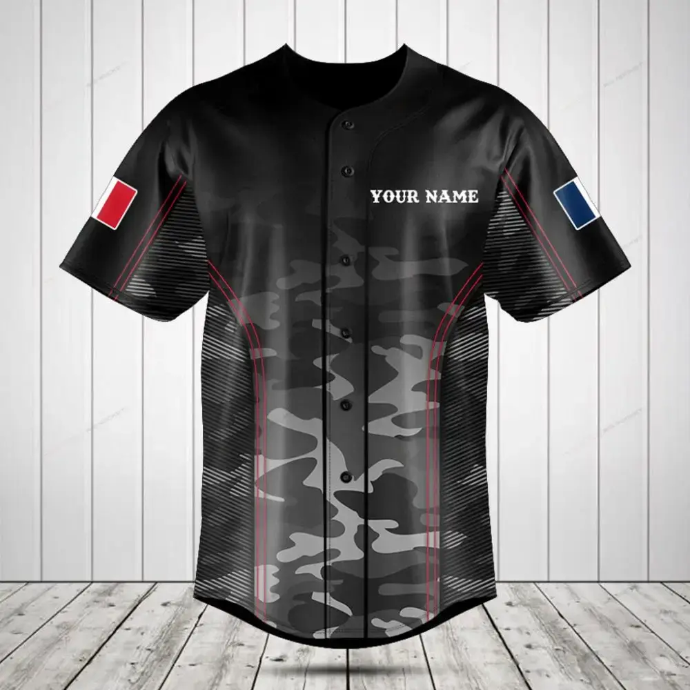 Custom Black Camo Baseball Jersey - Add Your Name For Personalized Style Image
