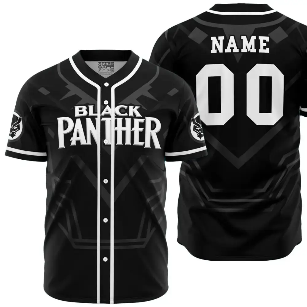 Custom Black Panther Baseball Jersey – Personalized Name & Number, Premium Quality Image