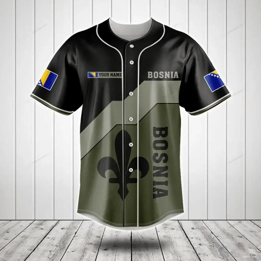 Custom Bosnia Flag Baseball Jersey - Personalized Sports Apparel Gift Image