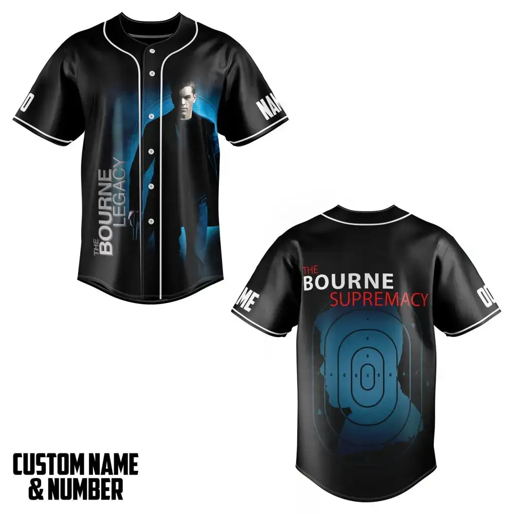 Custom Bourne Legacy Baseball Jersey - Personalized Name & Number, Stylish Fan Apparel Image