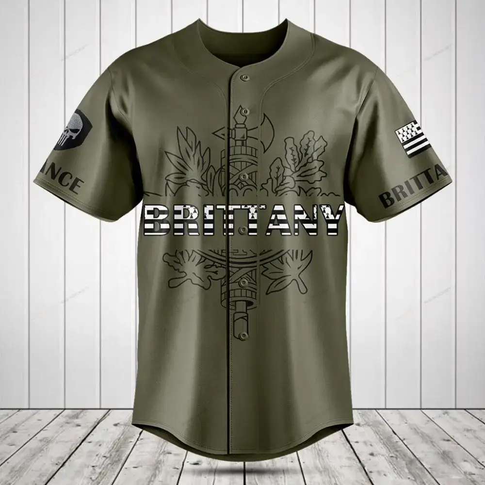 Custom Brittany Military Style Baseball Jersey - Unique Graphic Design & Comfortable Fit Image