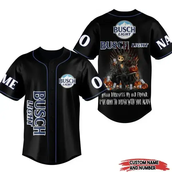 Custom Busch Light Baseball Jersey - Personalized Name & Number, Unique Gift For Beer Lovers Image