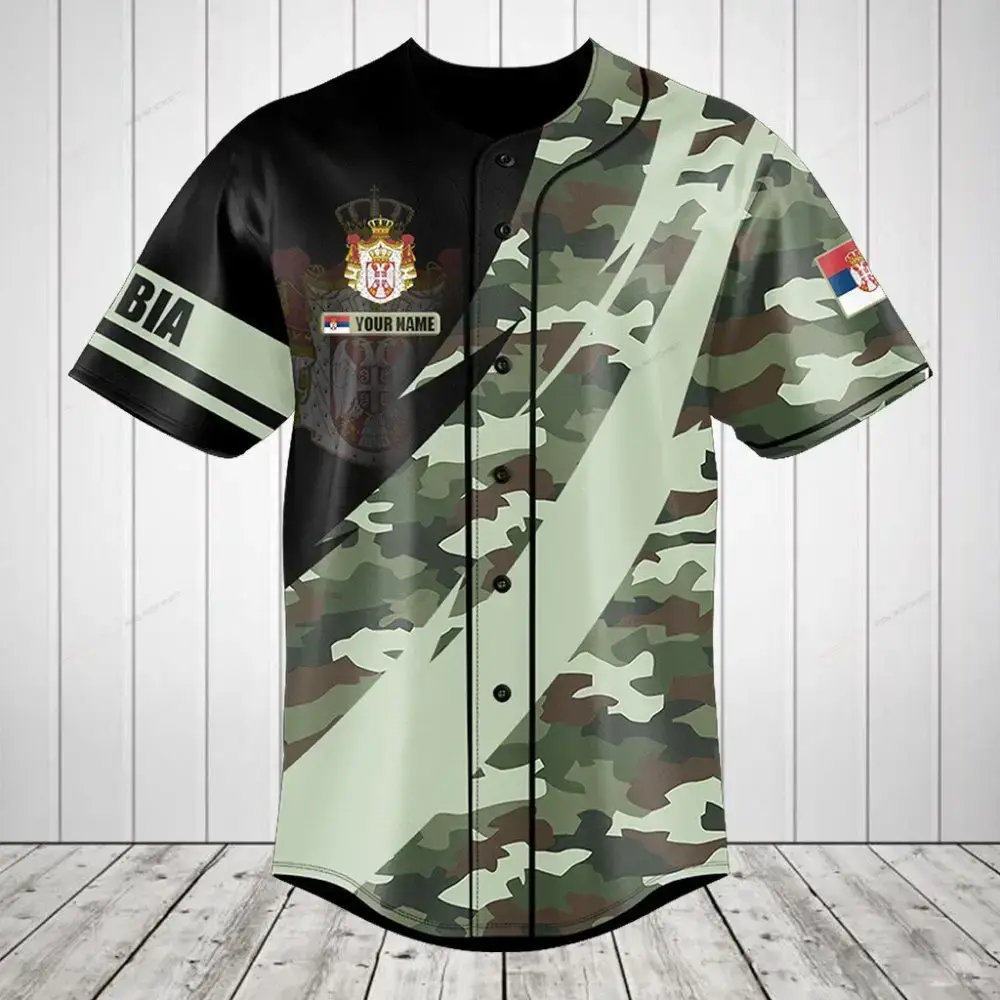Custom Camo Baseball Jersey – Personalized Name & Number, Unisex Sportswear Image