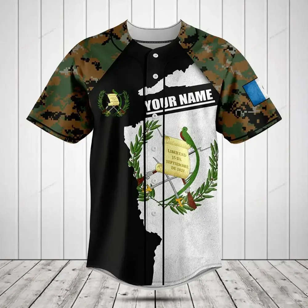 Custom Camouflage Baseball Jersey - Personalized Name & Unique Design Image