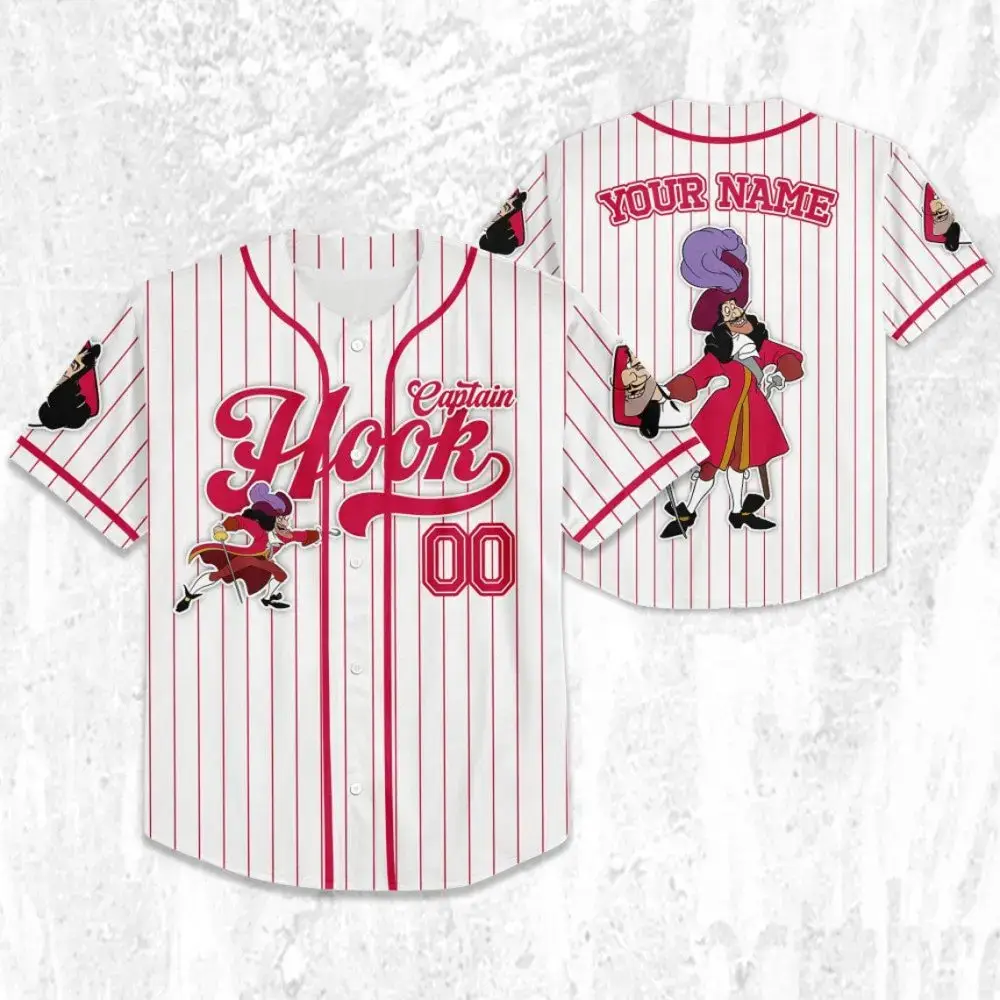 Custom Captain Hook Baseball Jersey - Personalized Name & Number - Unique Gift! Image