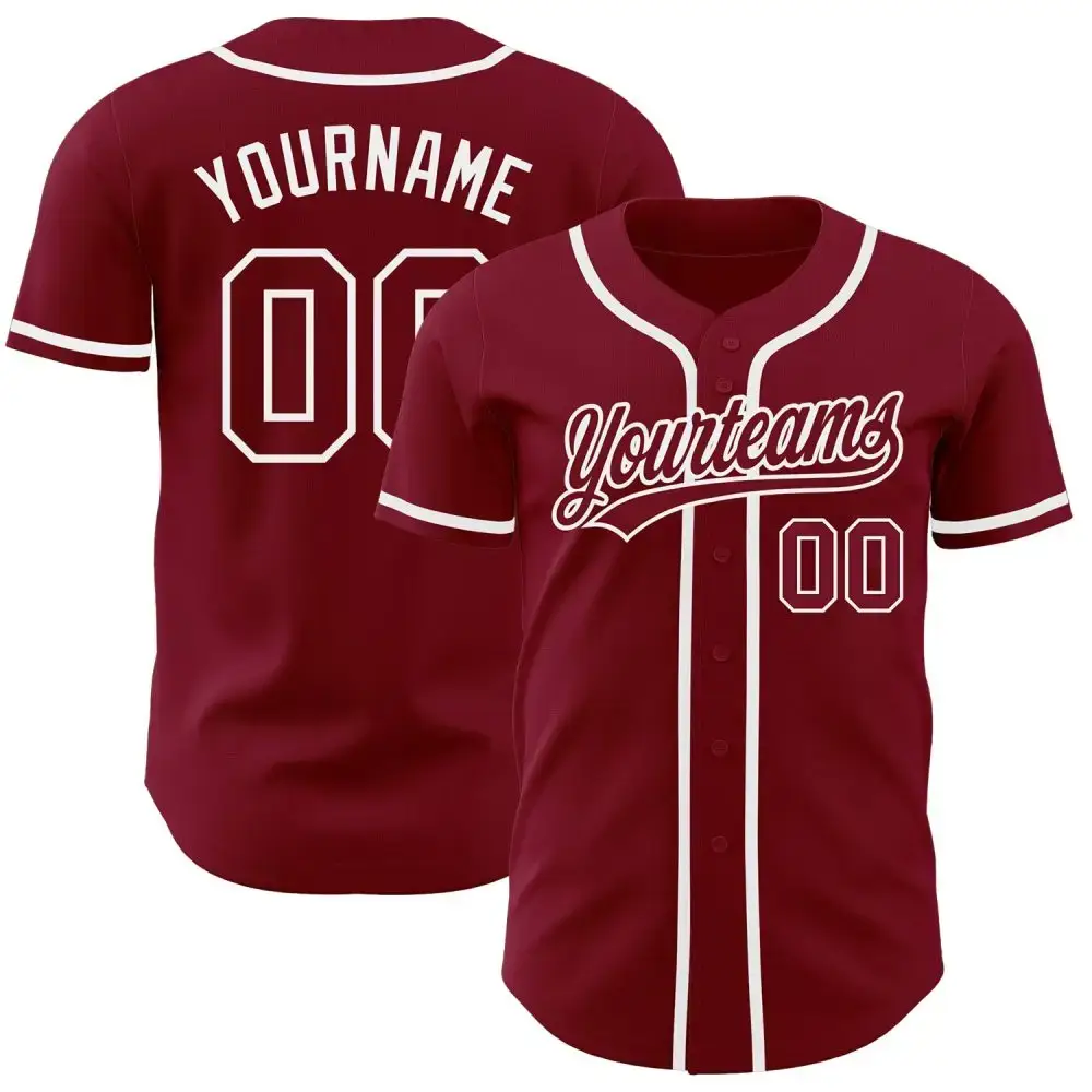 Custom Crimson Crimson-White Authentic Baseball Jersey Image