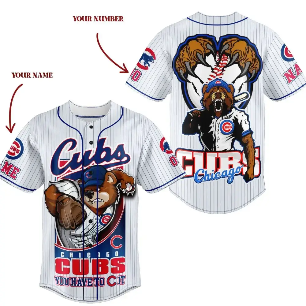 Custom Cubs Baseball Jersey - Personalized Name & Number - Chicago Fan Gift Image