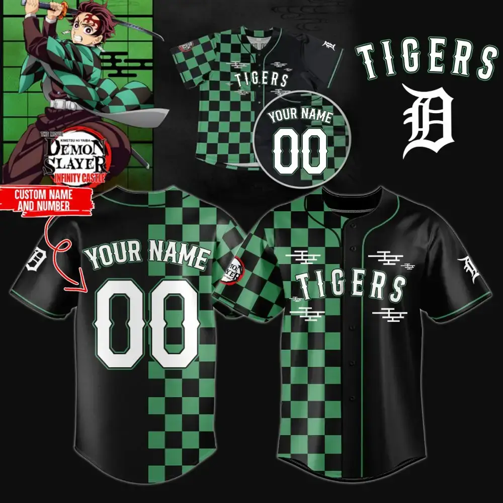 Custom Demon-Inspired Baseball Jersey – Personalize Name & Number, Perfect For Fans Image
