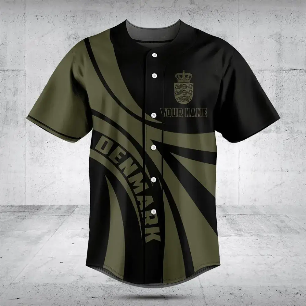 Custom Denmark Baseball Jersey – Personalized Name & Number, Premium Quality Image