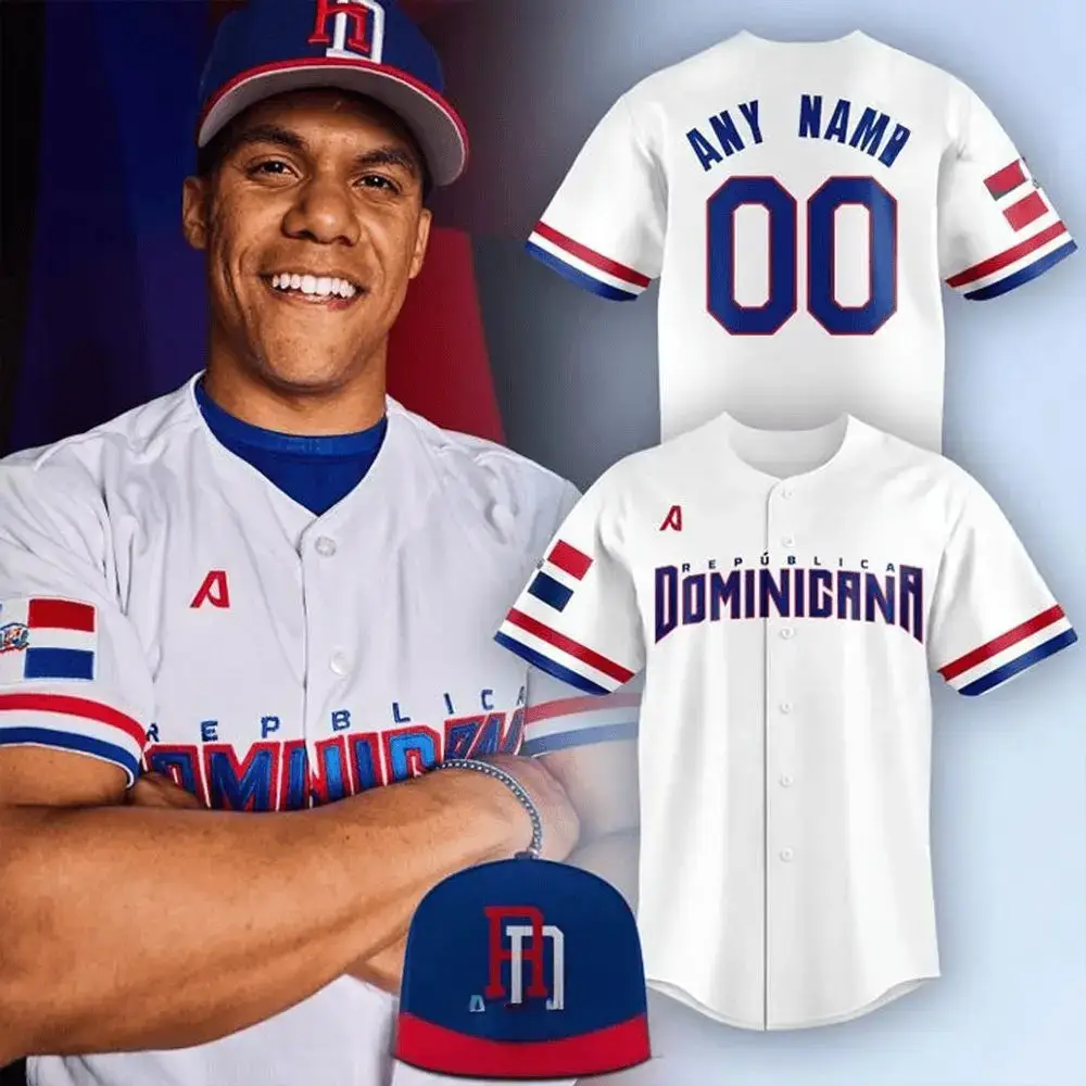 Custom Dominican Republic Baseball Jersey - Add Your Name & Number! Image