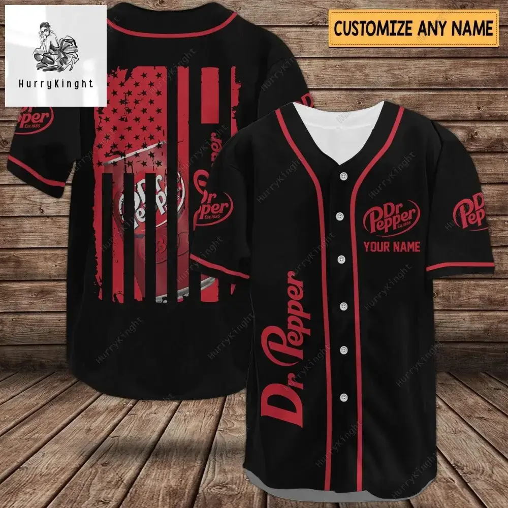 Custom Dr Pepper Baseball Jersey - Personalize Your Name - Stylish & Unique Gift Image