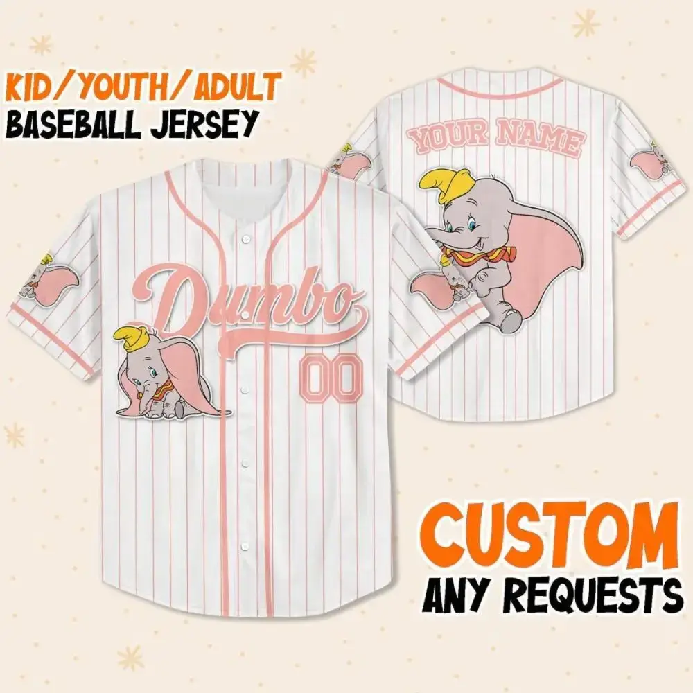 Custom Dumbo Baseball Jersey For Kids/Youth/Adults - Personalize It! Image