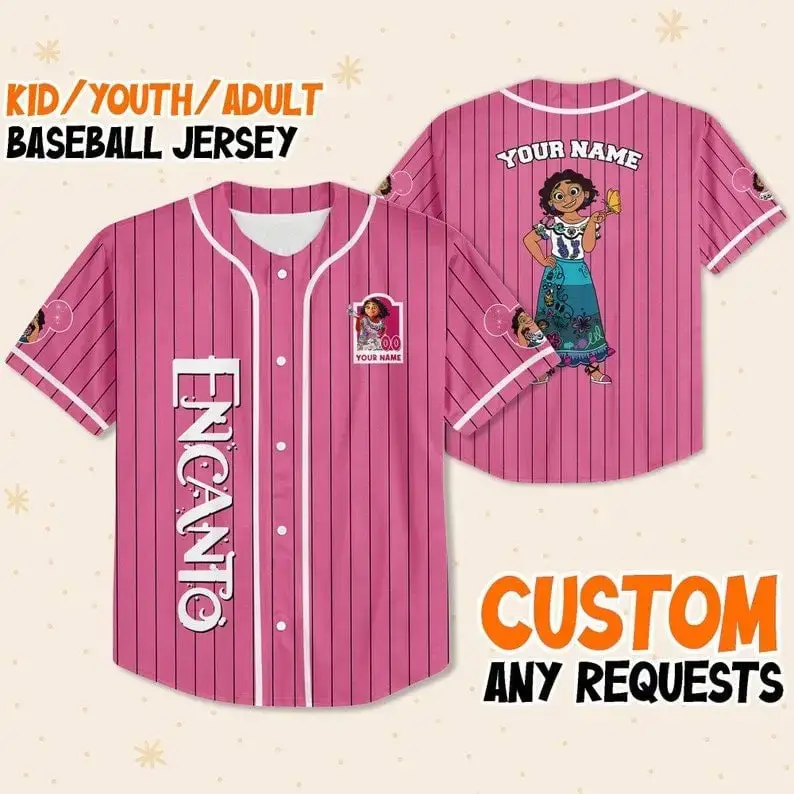 Custom Encanto Baseball Jersey For Kids/Youth/Adults - Personalized Name Gift Image