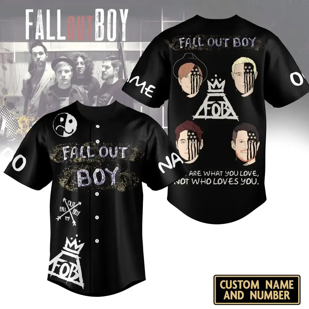 Custom Fall Out Boy Baseball Jersey - Personalized Name & Number - Unique Fan Gear Image