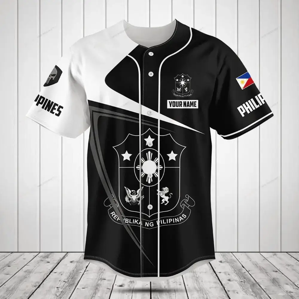 Custom Filipino Flag Baseball Jersey - Personalized Name, Stylish Design, Premium Quality Image