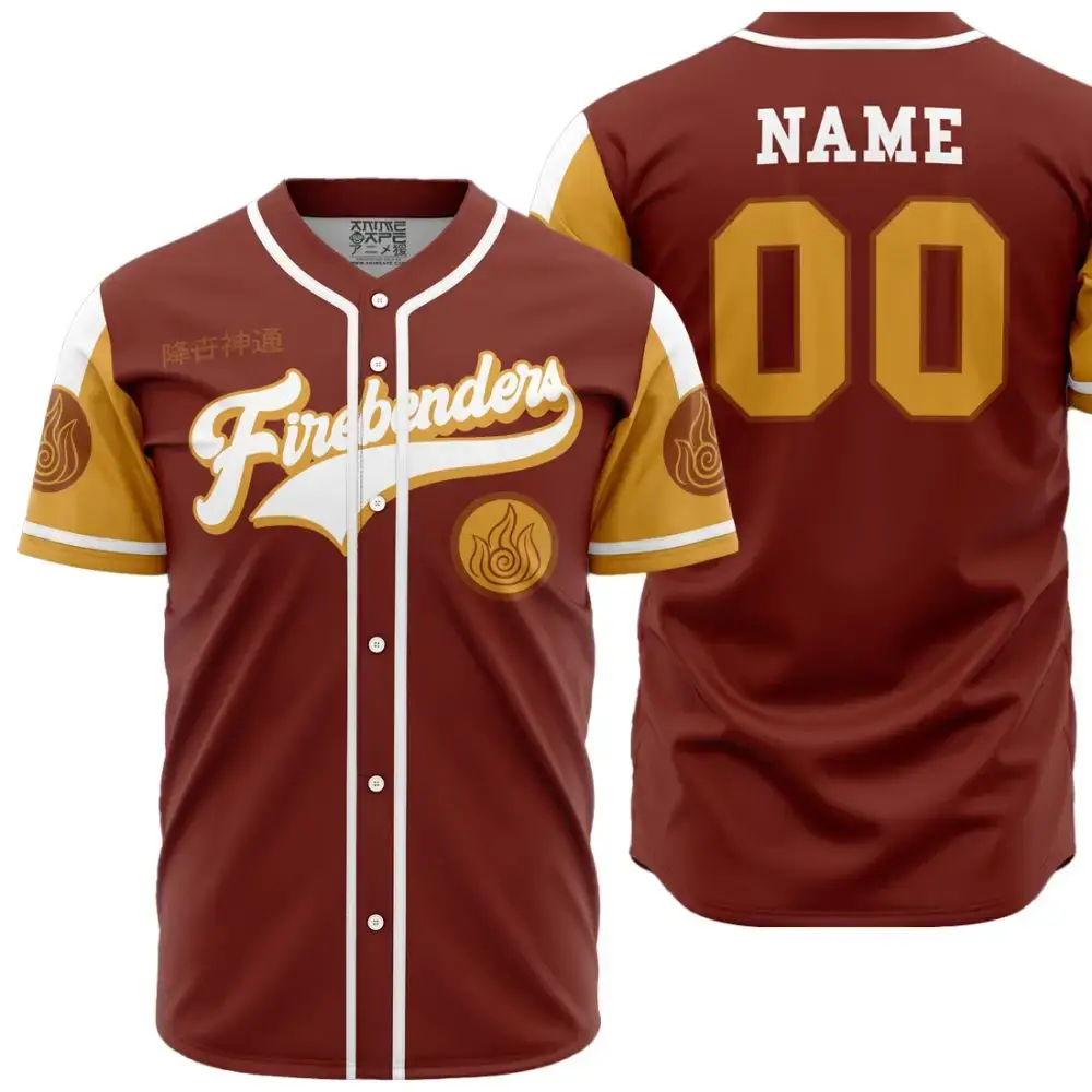 Custom Firebenders Baseball Jersey - Personalized Team Sportswear With Name & Number Image
