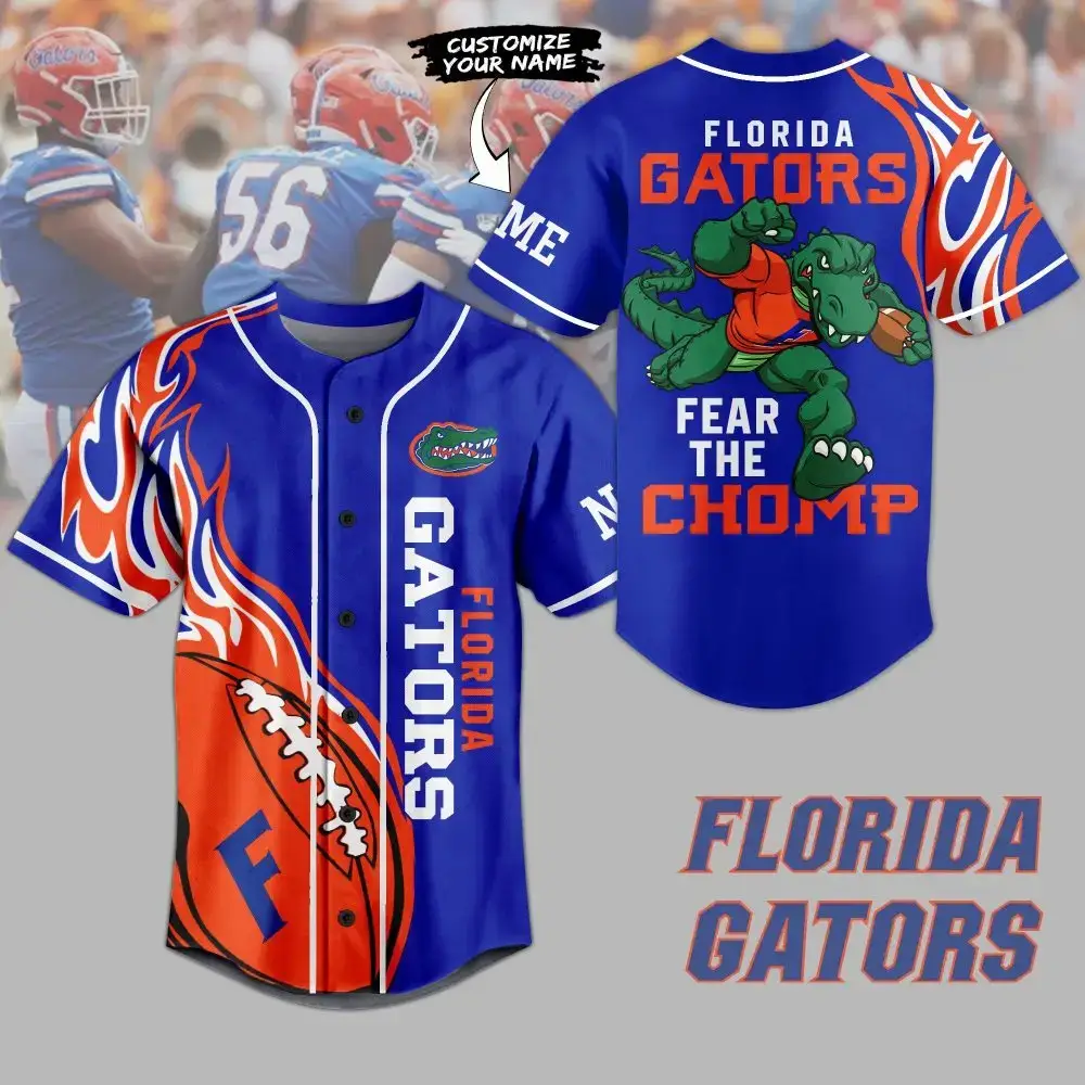 Custom Florida Gators Jersey - Fear The Chomp! Personalize Your Game Day Look Now! Image