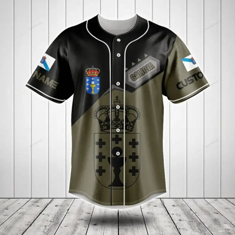 Custom Galicia Baseball Jersey – Personalized Name & Flag Design Image