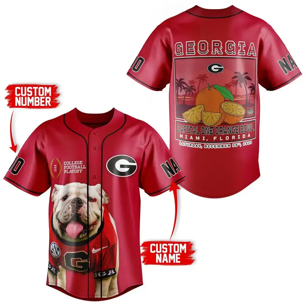 Custom Georgia Bulldogs Jersey - Personalized Name & Number - College Football Playoff Apparel Image