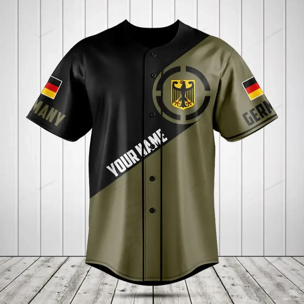 Custom German Baseball Jersey – Personalized Name & Flag Design, Unisex Sportswear Image