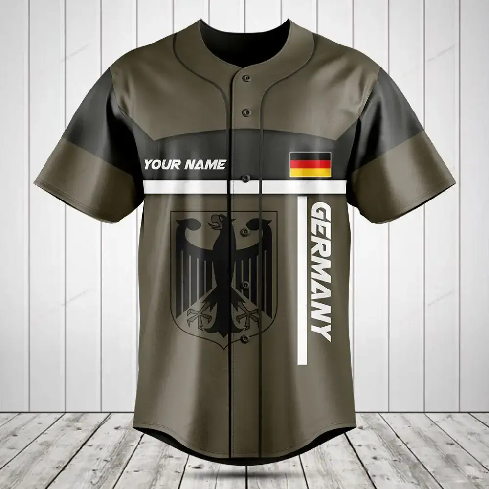 Custom Germany Baseball Jersey - Personalized Name & Flag Design - Stylish & Comfortable Fan Apparel Image