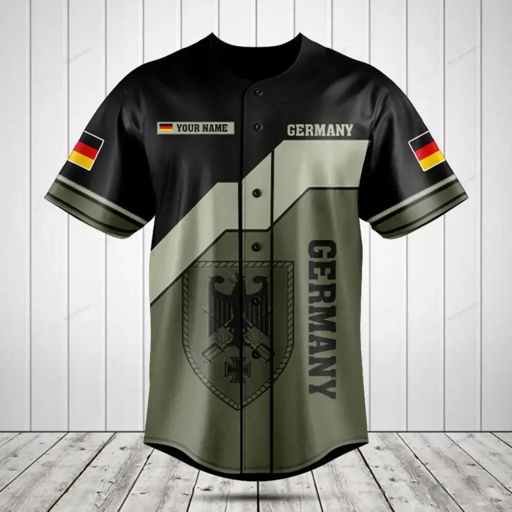 Custom Germany Baseball Jersey - Personalized Name & Flag Design - Stylish Sportswear Image