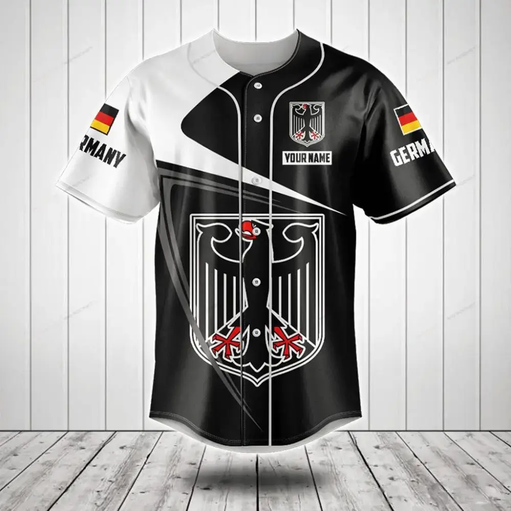 Custom Germany Flag Baseball Jersey – Personalized Name & Number – Premium Quality Fan Gear Image