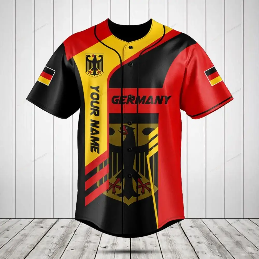Custom Germany Flag Baseball Jersey – Personalized Sports Shirt For Fans Image