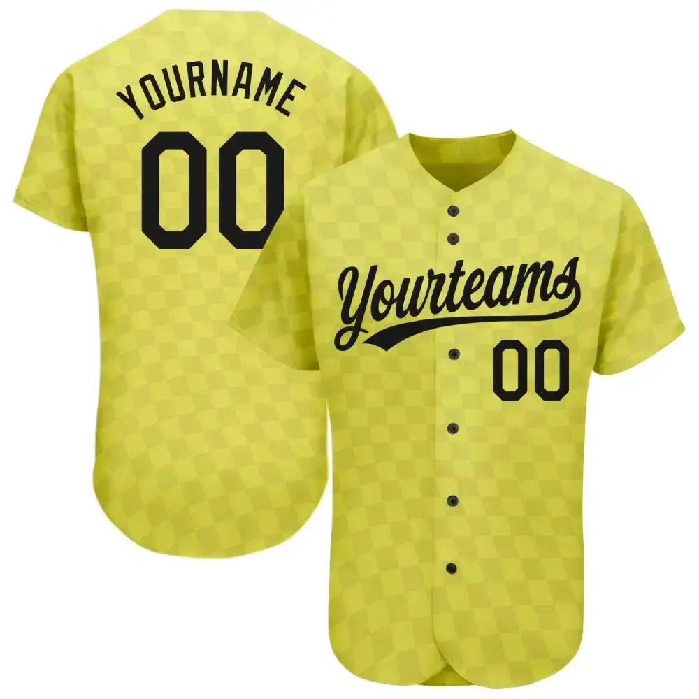 Custom Gold Black 3D Pattern Design Authentic Baseball Jersey Image