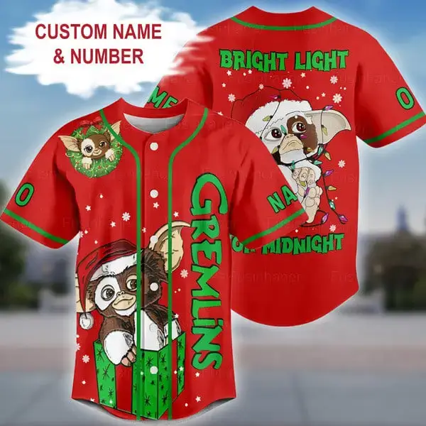 Custom Gremlins Christmas Shirt - Personalized Festive Design, Bright Light Fun! Image